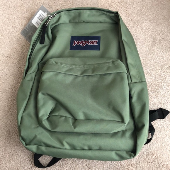muted green jansport backpack